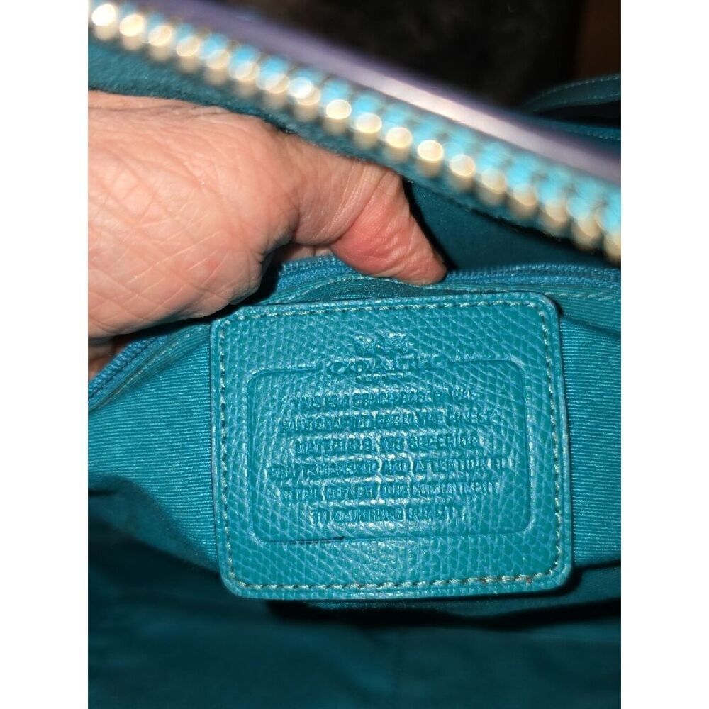 Coach Turquoise Dome Satchel - Structured Leather Handbag - Picture 15 of 16